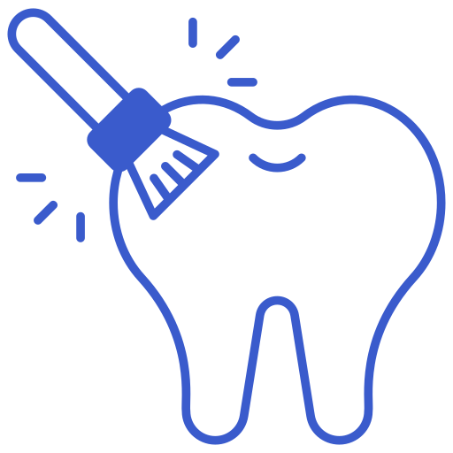 Dental sealant preventive treatment icon